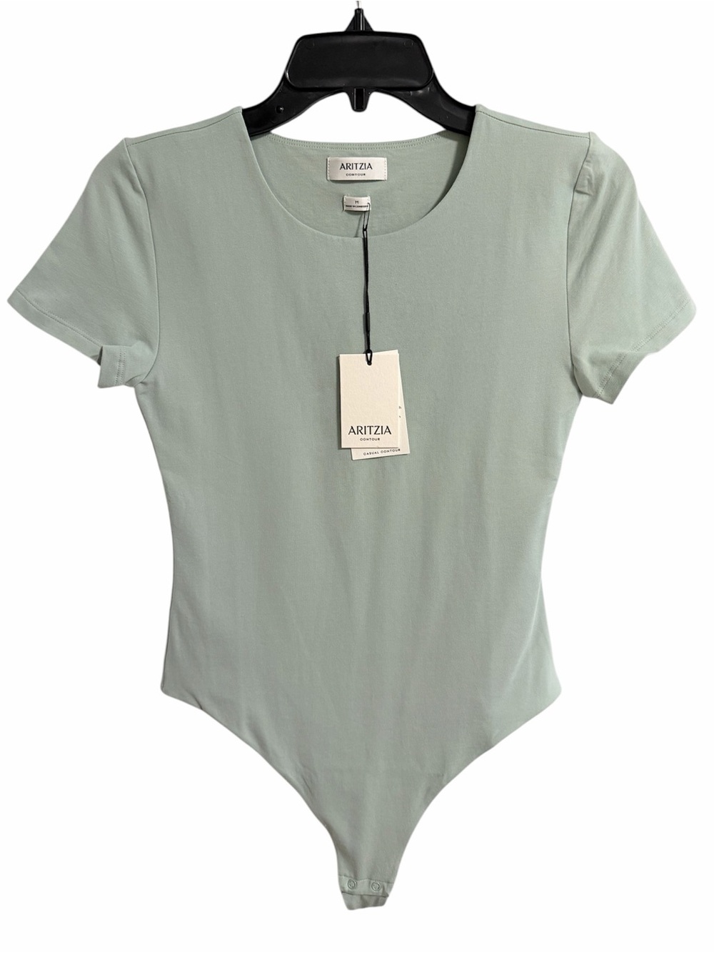 Aritzia Contour Crew Bodysuit Sage Terrace Green Short Sleeve NWT Medium
